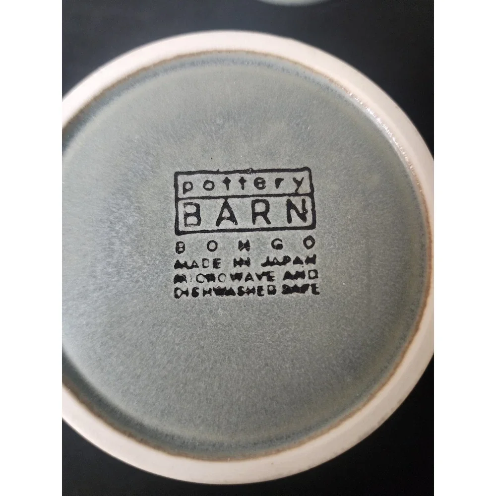 Pottery Barn Bongo Green Flat Cups (4) ‎ DISCONTINUED